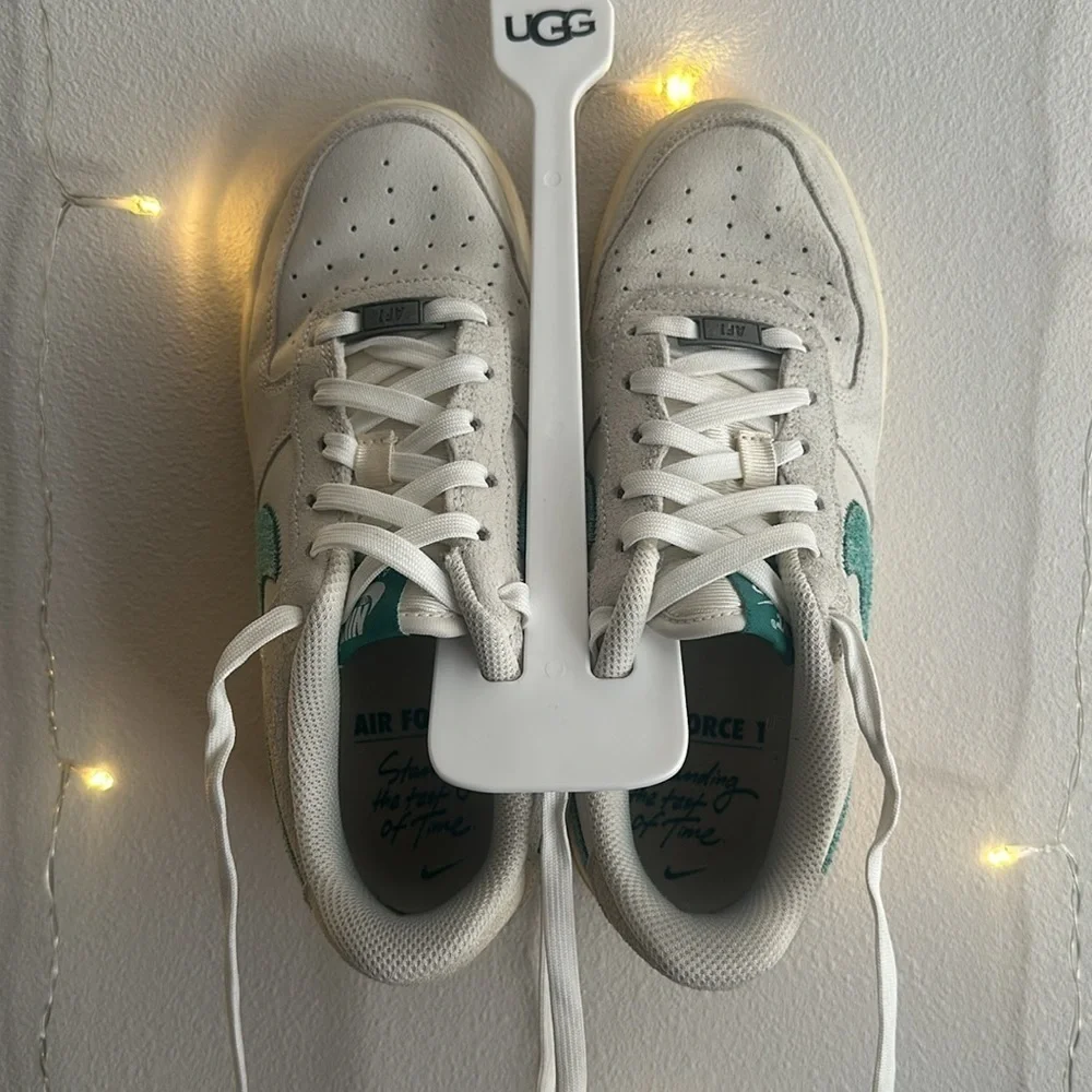 Nike Air Force 1 - Coconut with Teal Swoosh​